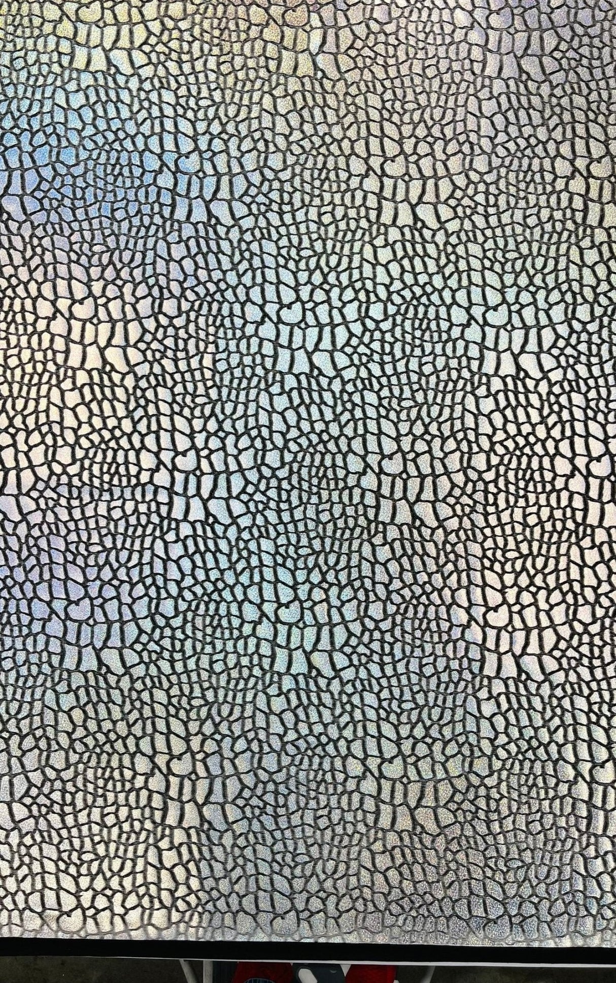 Dragon Skin Foil Stretch Velvet Fabric - Iridescent Snake Print, 58" Width (1 Yard)