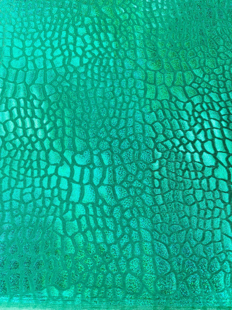 Dragon Skin Foil Stretch Velvet Fabric - Iridescent Snake Print, 58" Width (1 Yard)