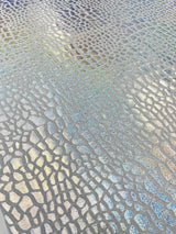 Dragon Skin Foil Stretch Velvet Fabric - Iridescent Snake Print, 58" Width (1 Yard)