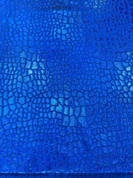 Dragon Skin Foil Stretch Velvet Fabric - Iridescent Snake Print, 58" Width (1 Yard)