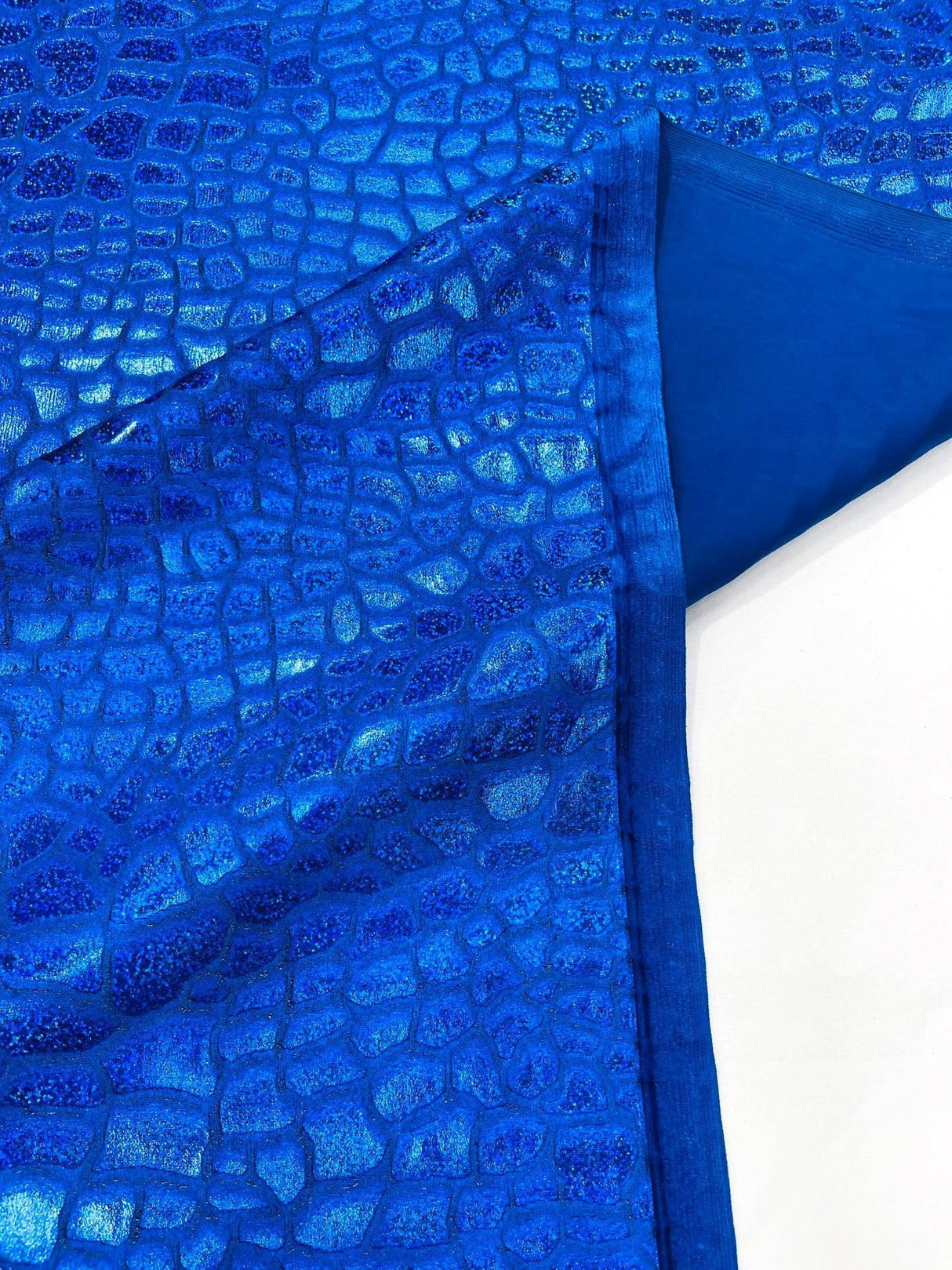 Dragon Skin Foil Stretch Velvet Fabric - Iridescent Snake Print, 58" Width (1 Yard)