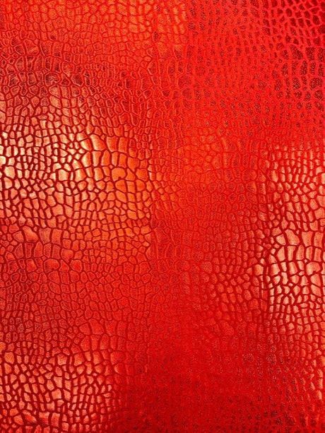 Dragon Skin Foil Stretch Velvet Fabric - Iridescent Snake Print, 58" Width (1 Yard)