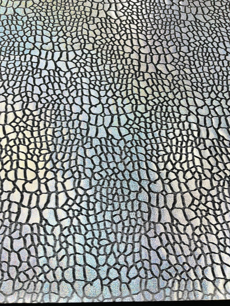 Dragon Skin Foil Stretch Velvet Fabric - Iridescent Snake Print, 58" Width (1 Yard)
