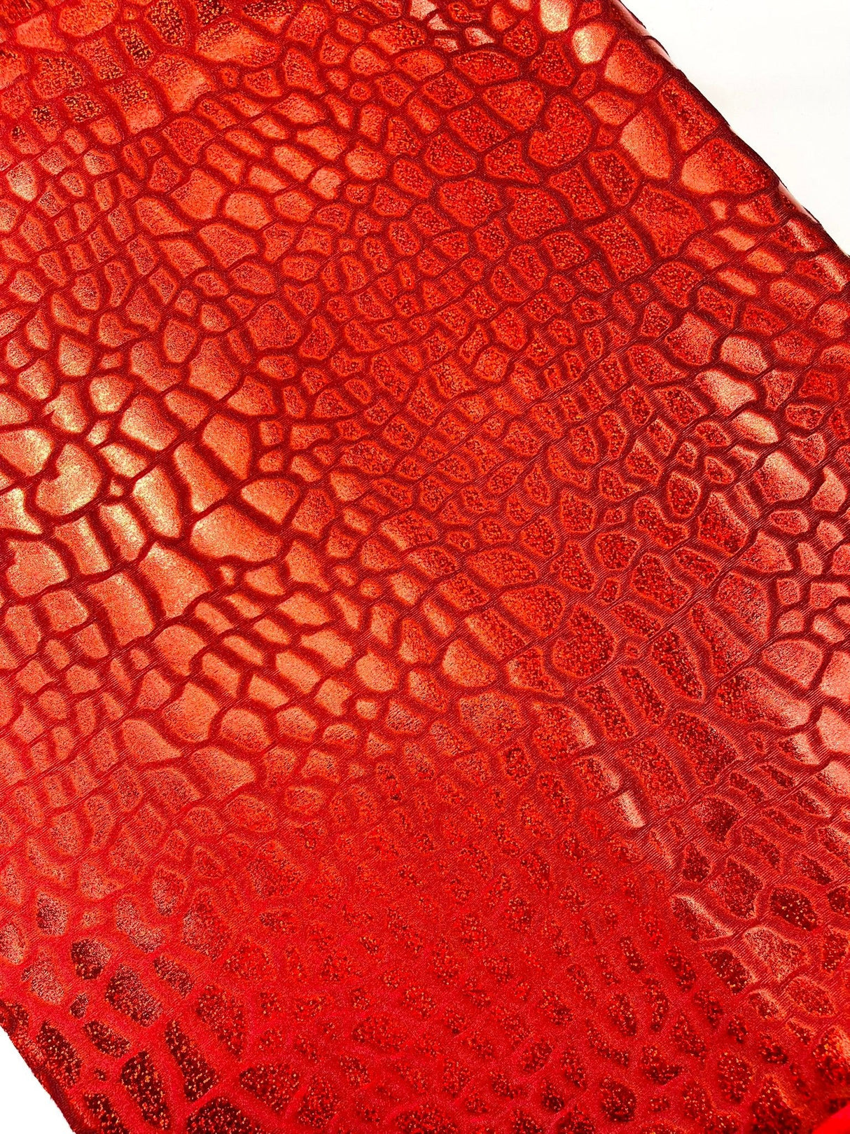 Dragon Skin Foil Stretch Velvet Fabric - Iridescent Snake Print, 58" Width (1 Yard)