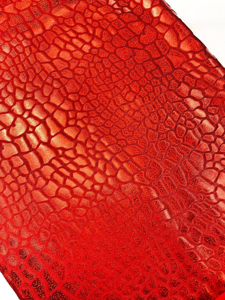 Dragon Skin Foil Stretch Velvet Fabric - Iridescent Snake Print, 58" Width (1 Yard)