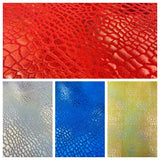 Dragon Skin Foil Stretch Velvet Fabric - Iridescent Snake Print, 58" Width (1 Yard)