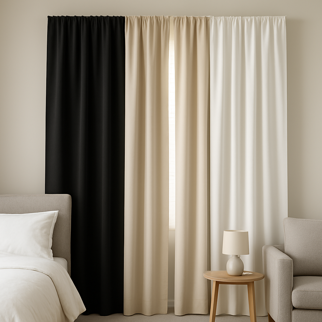 Blackout Drapery Lining Polyester Fabric - Black, 60" Width