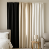 Blackout Drapery Lining Polyester Fabric - Black, 60" Width