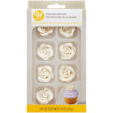 Wilton Royal White Rose Icing Decorations – Medium, 8 Count