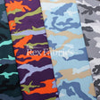 Conflict Camo Polyester Spandex Fabric - Purple/Grey/Blue/Green Camo Print, 58/60" Width, 4-Way Stretch (1 Yard)