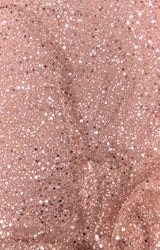 BPS Mesh Lace Polyester Fabric - Dusty Rose Beads, Pearls, Sequins, 60" Width