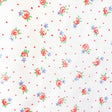 Florals and Dots Red Poly Cotton Fabric