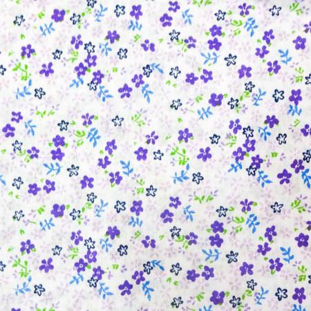 Purple Mini Flower Poly Cotton Fabric