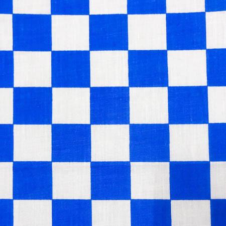 1″ One Inch Blue Racing Checkered Poly Cotton Fabric,