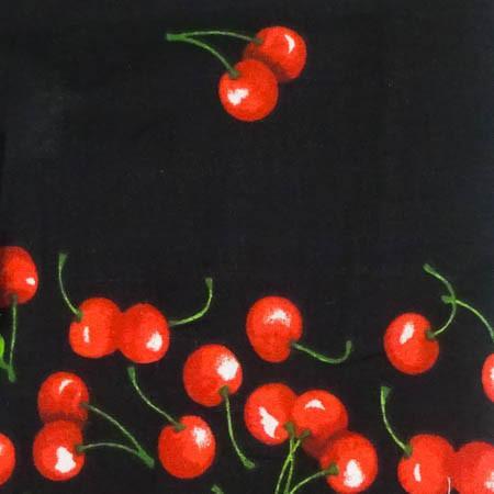 Black Cherry Toss Poly Cotton Fabric,