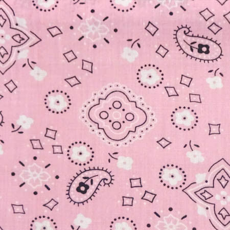 Pink Paisley Bandana Poly Cotton Fabric,