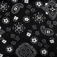 Black Paisley Bandana Poly Cotton Fabric,