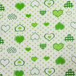 Hearts on Dots Green Poly Cotton Fabric,