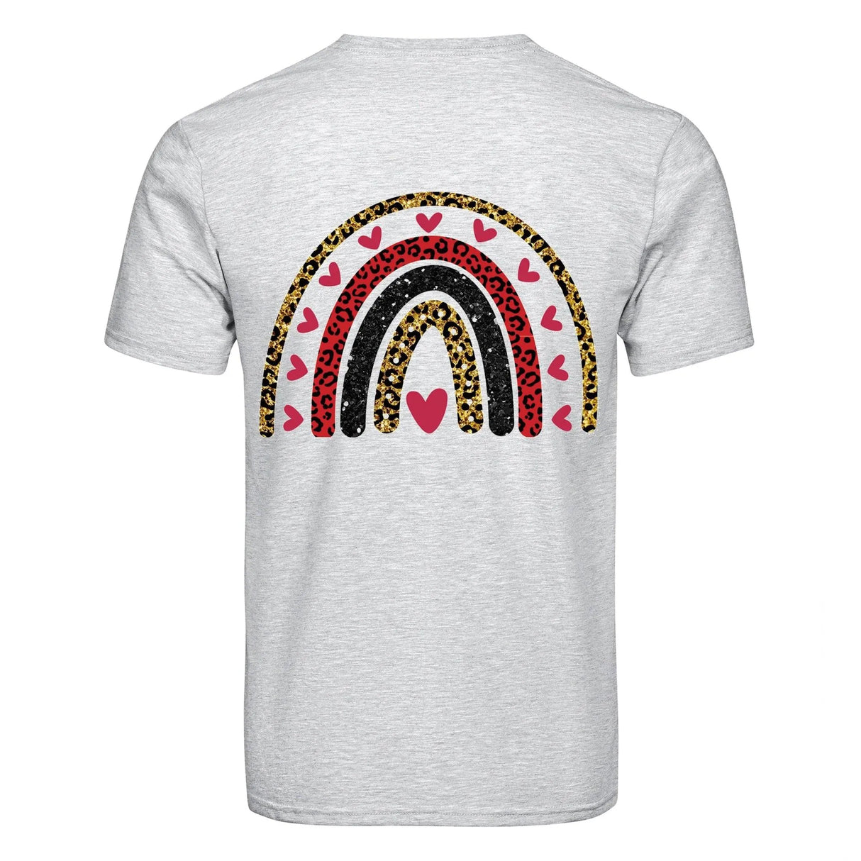 DTF Heat Transfer - Cheeta Rainbow & Hearts 10"