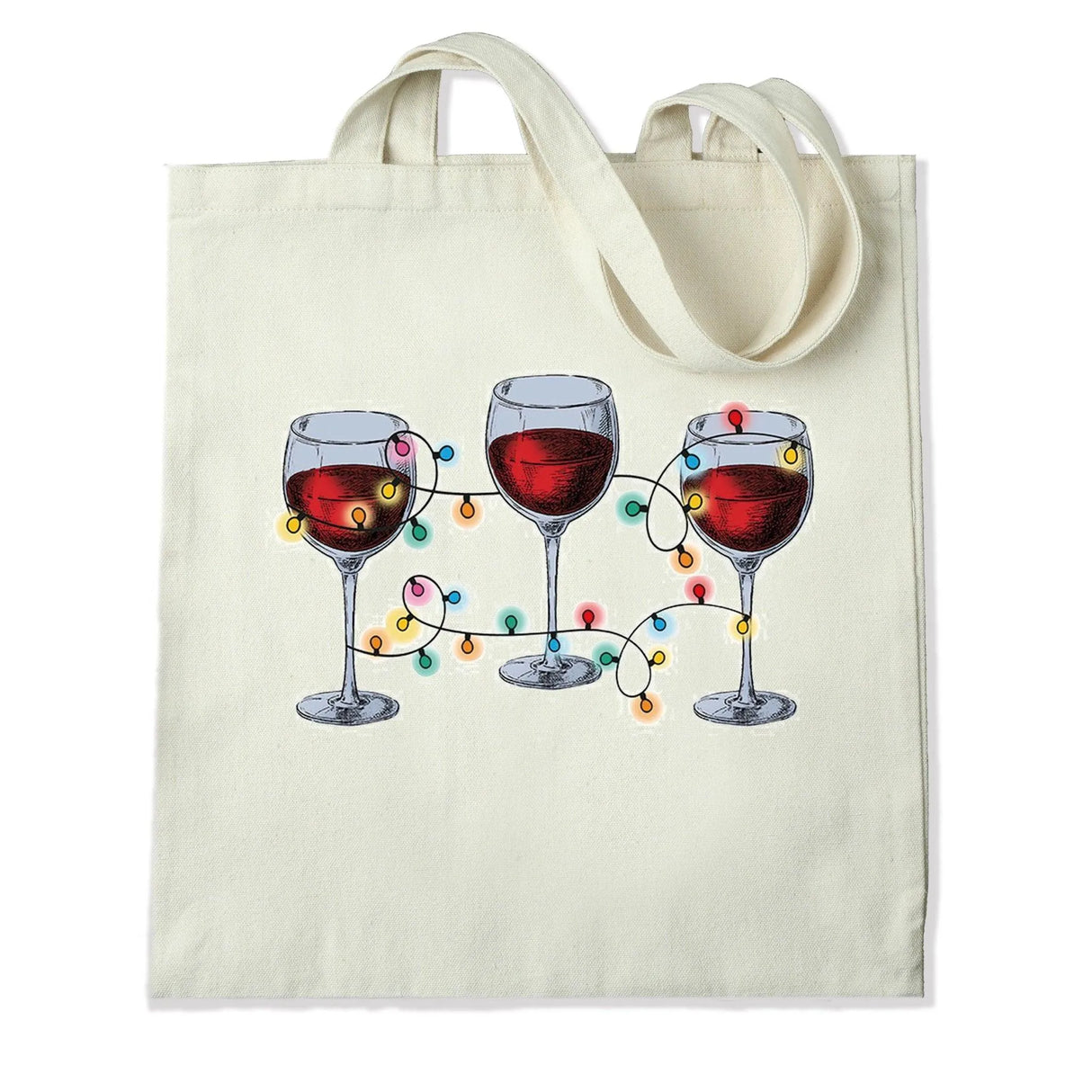 DTF Heat Transfer - Christmas Lights & Red Wine 10"