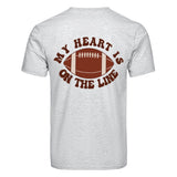 DTF Heat Transfer - My Heart Football 10"