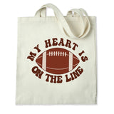 DTF Heat Transfer - My Heart Football 10"