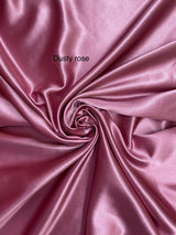 Crepe Satin Polyester Fabric - Dusty Rose, Shiny Matte Finish, 58" Width (1 Yard)