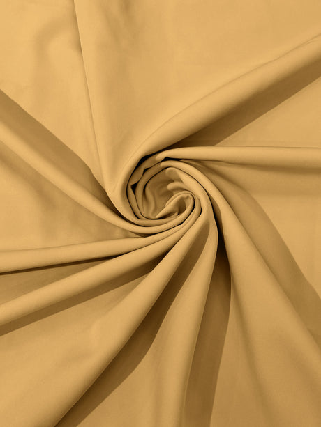 Dull Stretch Crepe Polyester Spandex Fabric - Solid Colors, 58" Width (1 Yard)