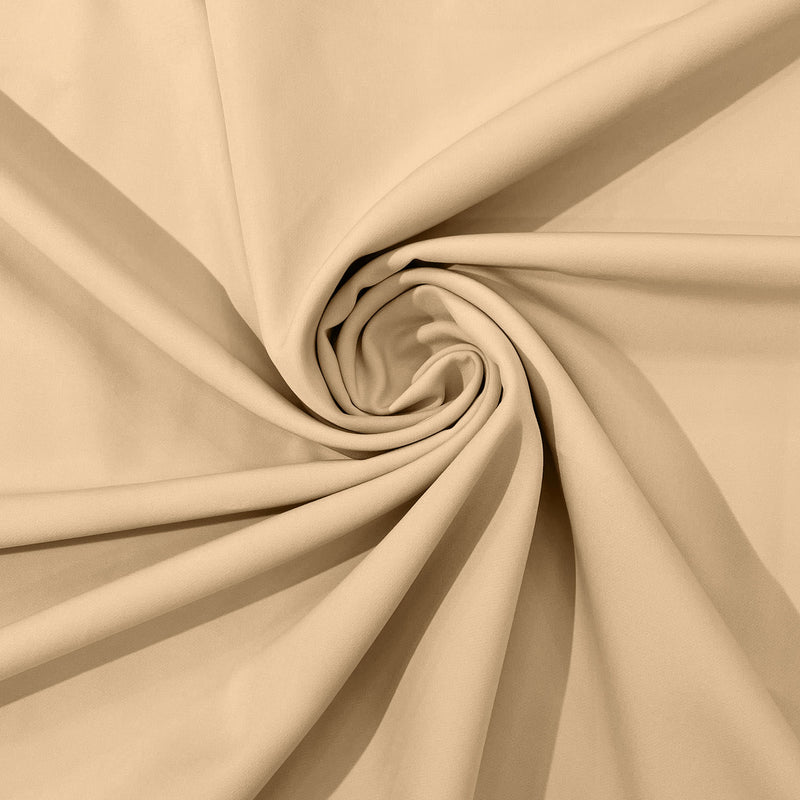 Dull Stretch Crepe Polyester Spandex Fabric - Solid Colors, 58" Width (1 Yard)