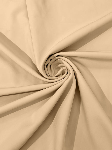 Dull Stretch Crepe Polyester Spandex Fabric - Solid Colors, 58" Width (1 Yard)
