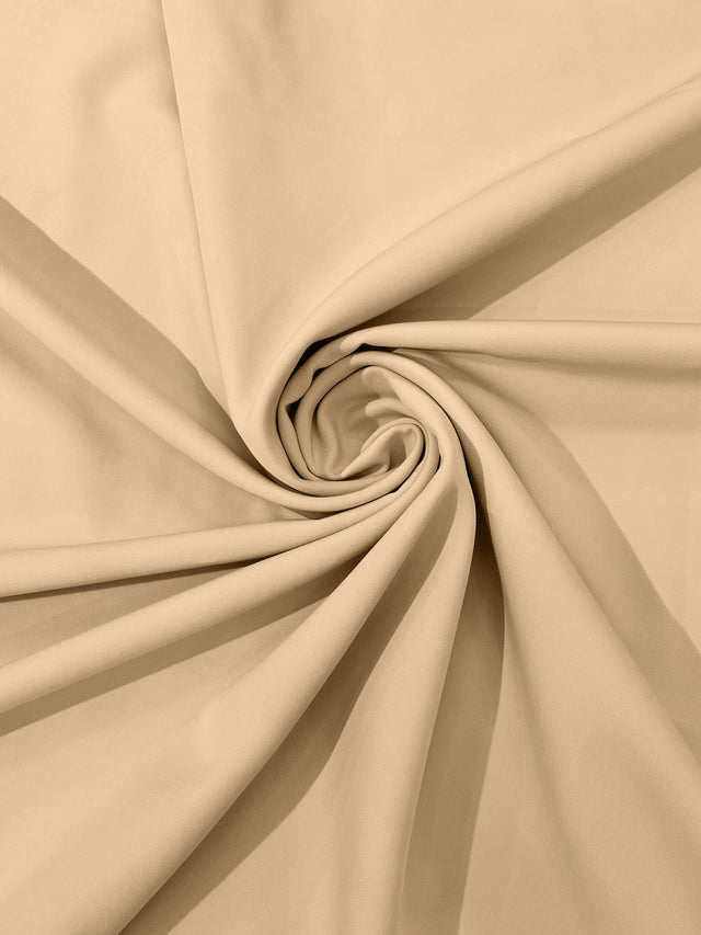 Dull Stretch Crepe Polyester Spandex Fabric - Solid Colors, 58" Width (1 Yard)