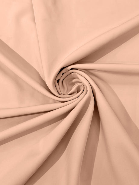Dull Stretch Crepe Polyester Spandex Fabric - Solid Colors, 58" Width (1 Yard)