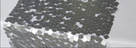 Dull Square Dazzle Polyester Fabric - Square Sequins, Sheer Mesh, 52" Width (1 Yard)