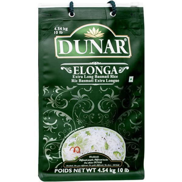 Dunar Elonga Basmati Rice | Extra Long - 10 lb