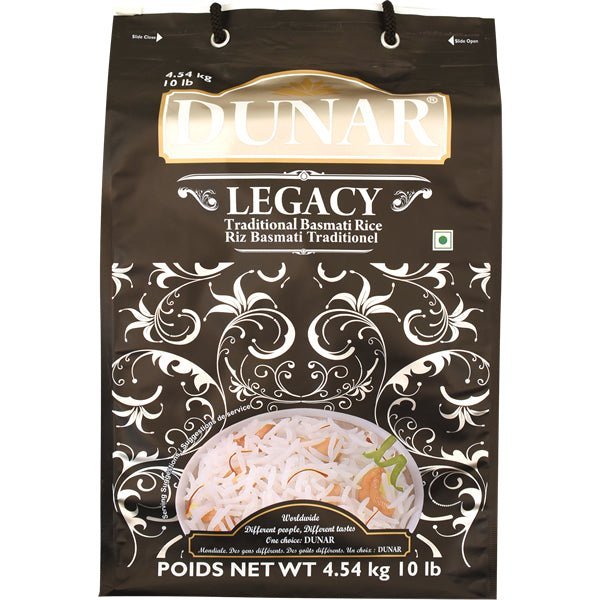 Dunar Legacy Traditional Basmati Rice - 10 lbs
