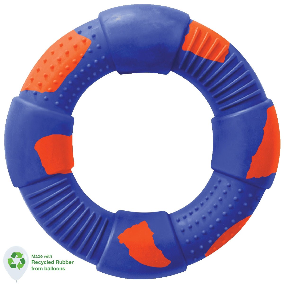 Dog Toy Large Ring Blue & Orange
