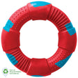 Dog Toy Large Ring in Red & Caribbean Blue