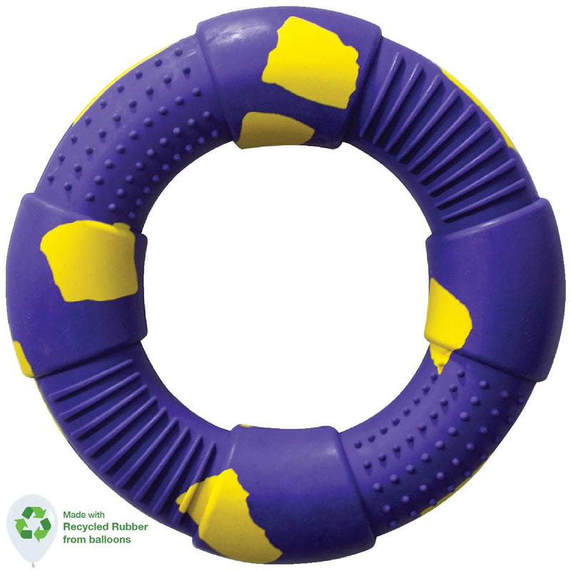 Dog Toy Large Ring in Violet & Yellow