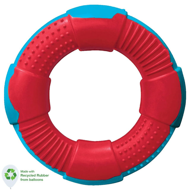 Dog Toy Medium Ring Red & Caribbean Blue