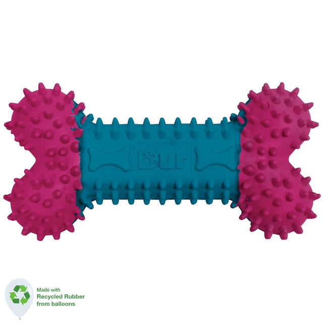 Dog Toy Small Bone in Fuchsia & Caribbean Blue