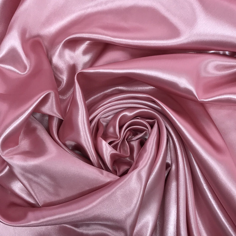 Dusty Rose Polyester Satin Fabric - Dusty Rose, 58"-60" Width