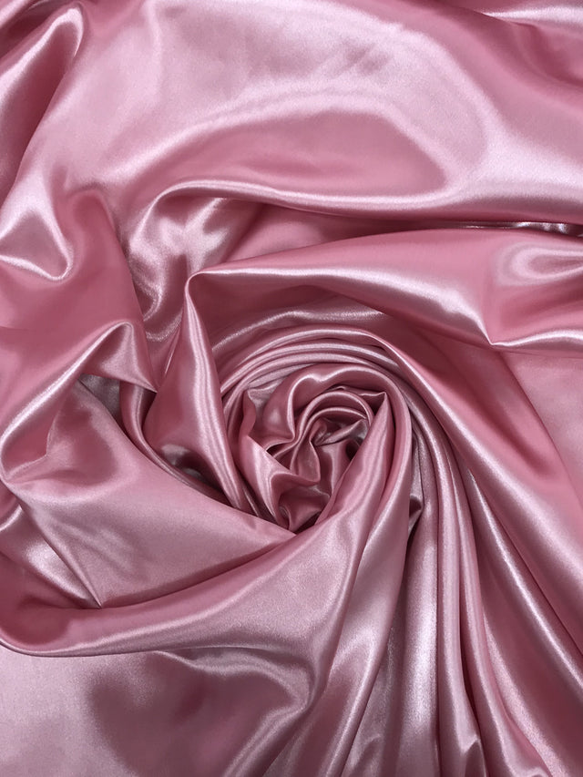 Dusty Rose Polyester Satin Fabric - Dusty Rose, 58"-60" Width