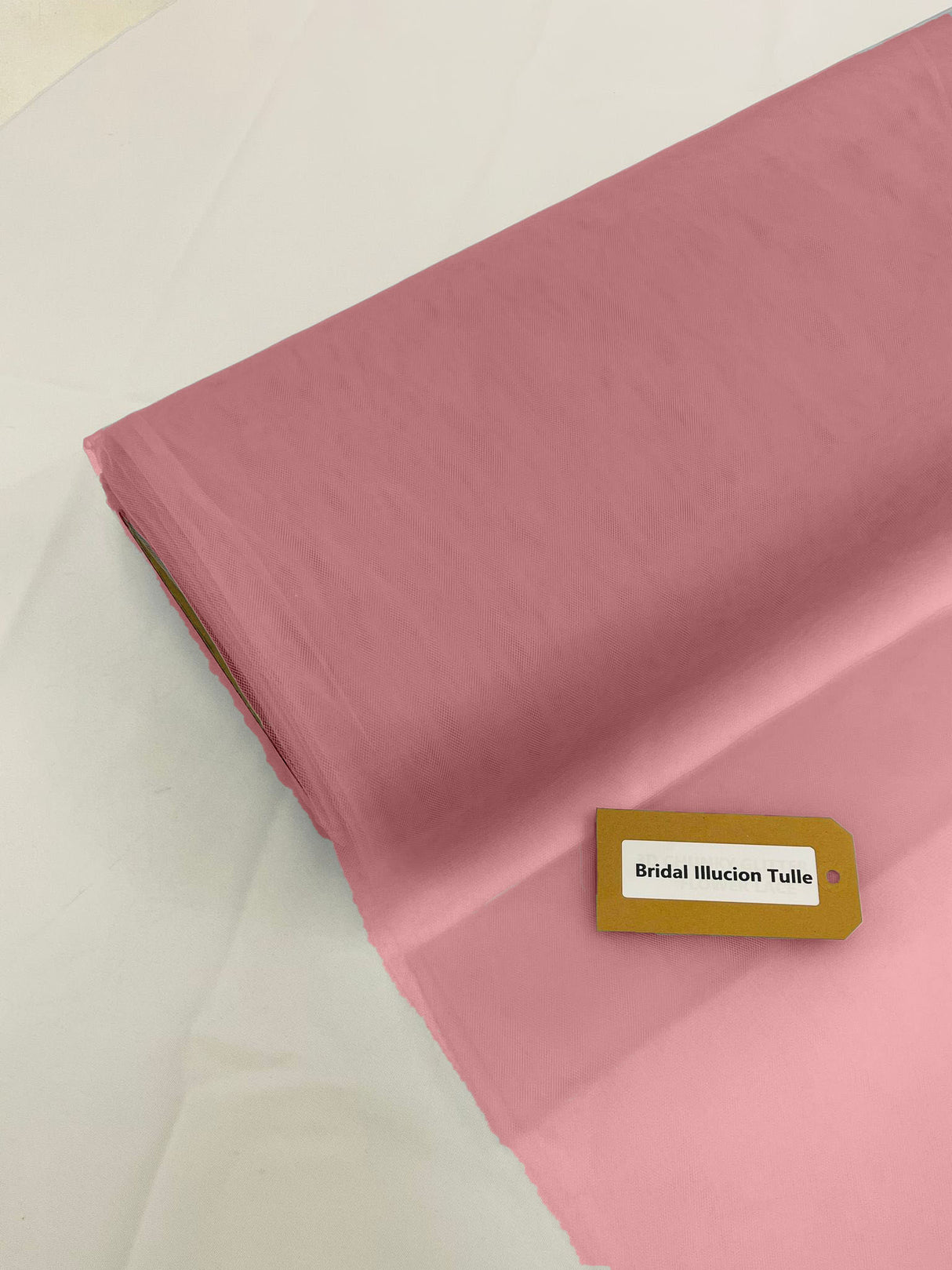 Dusty Rose Bridal Illusion Polyester Tulle Fabric - Dusty Rose Sheer, 108" Width (1 Roll)