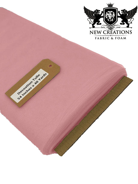 Dusty Rose Tutu Tulle Fabric - Dusty Rose Sheer Netting, 54" Width (5 Yards)