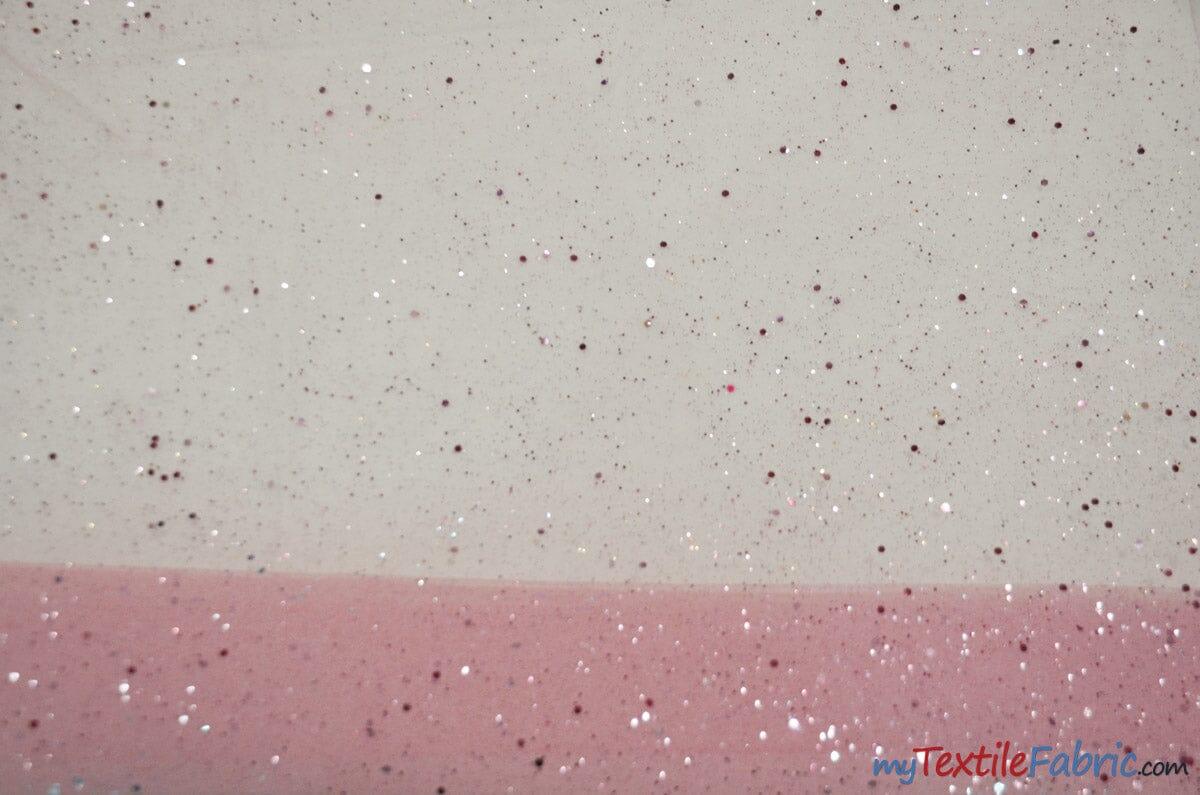 Tulle Glitter With Sequins Polyester Fabric - Glitter Embellished Sheer Tulle, Multiple Colors, 58/60" Width (1 Yard)