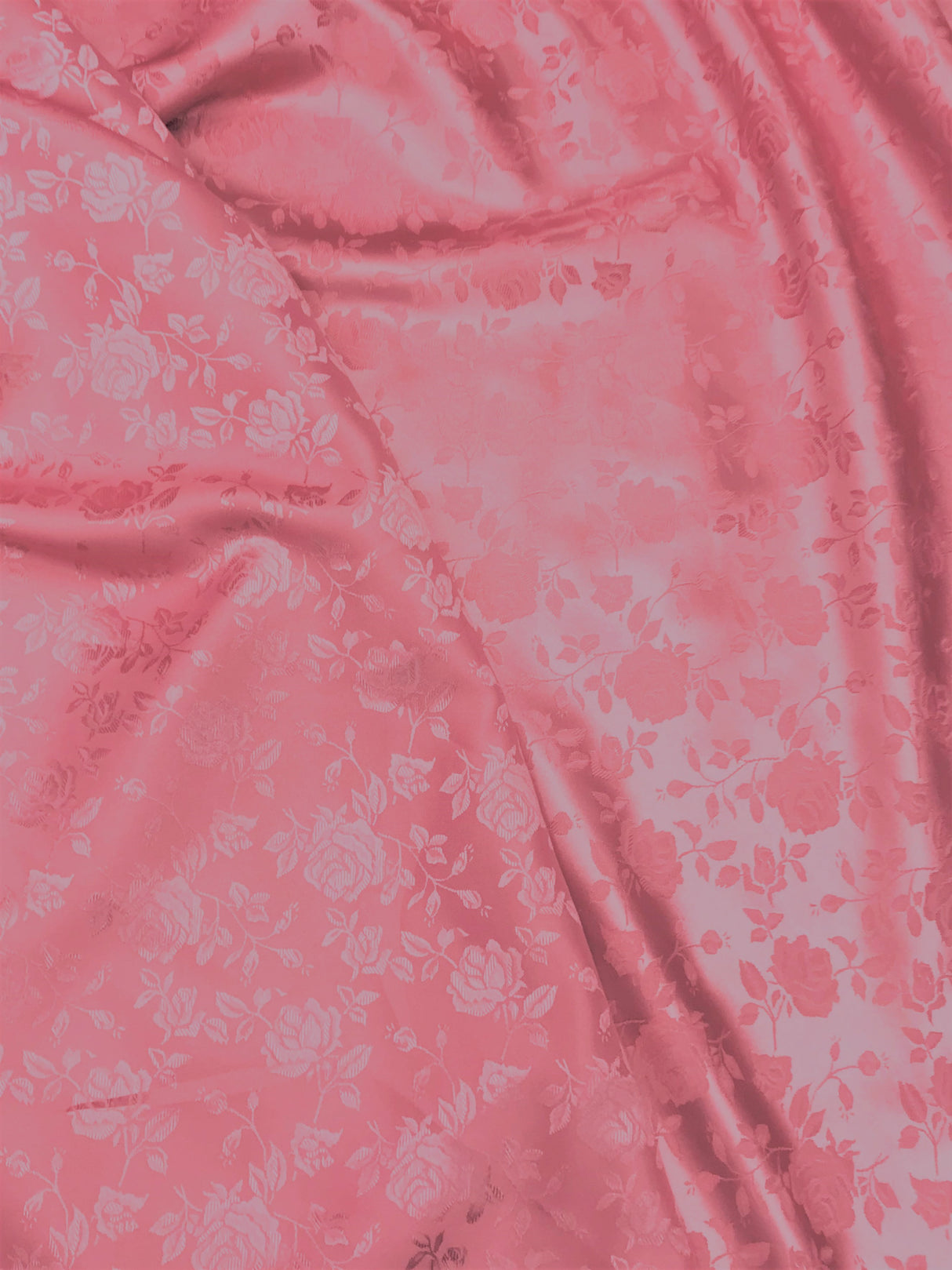 Dusty Rose Jacquard Satin Fabric - Dusty Rose, Reversible, 58"-60" Width (1 Yard)