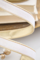 1" x 10 Yard White Velvet Ribbon