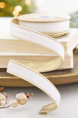 1" x 10 Yard White Velvet Ribbon