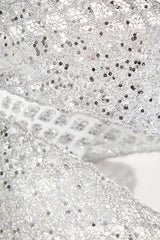 4 Inch x 10 Yard Silver Mesh Wired Ribbon Christmas Decor