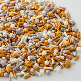 Wilton Metallic White, Silver and Gold Star Sprinkle Tall Mix, 4.2 oz.